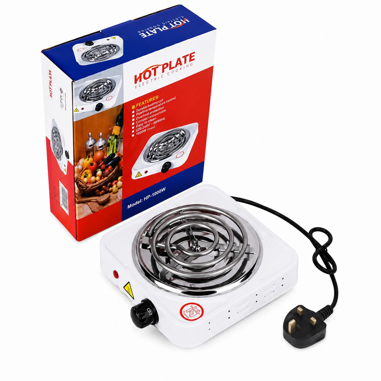 1000W electric hotplate portable, single-coil